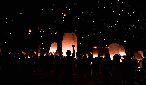 moapa river indian reservation group of people holding lanterns united states